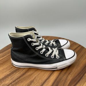 Converse Chuck Taylor All Star Hi Shoes Womens Size 6.5 Black Leather Skate